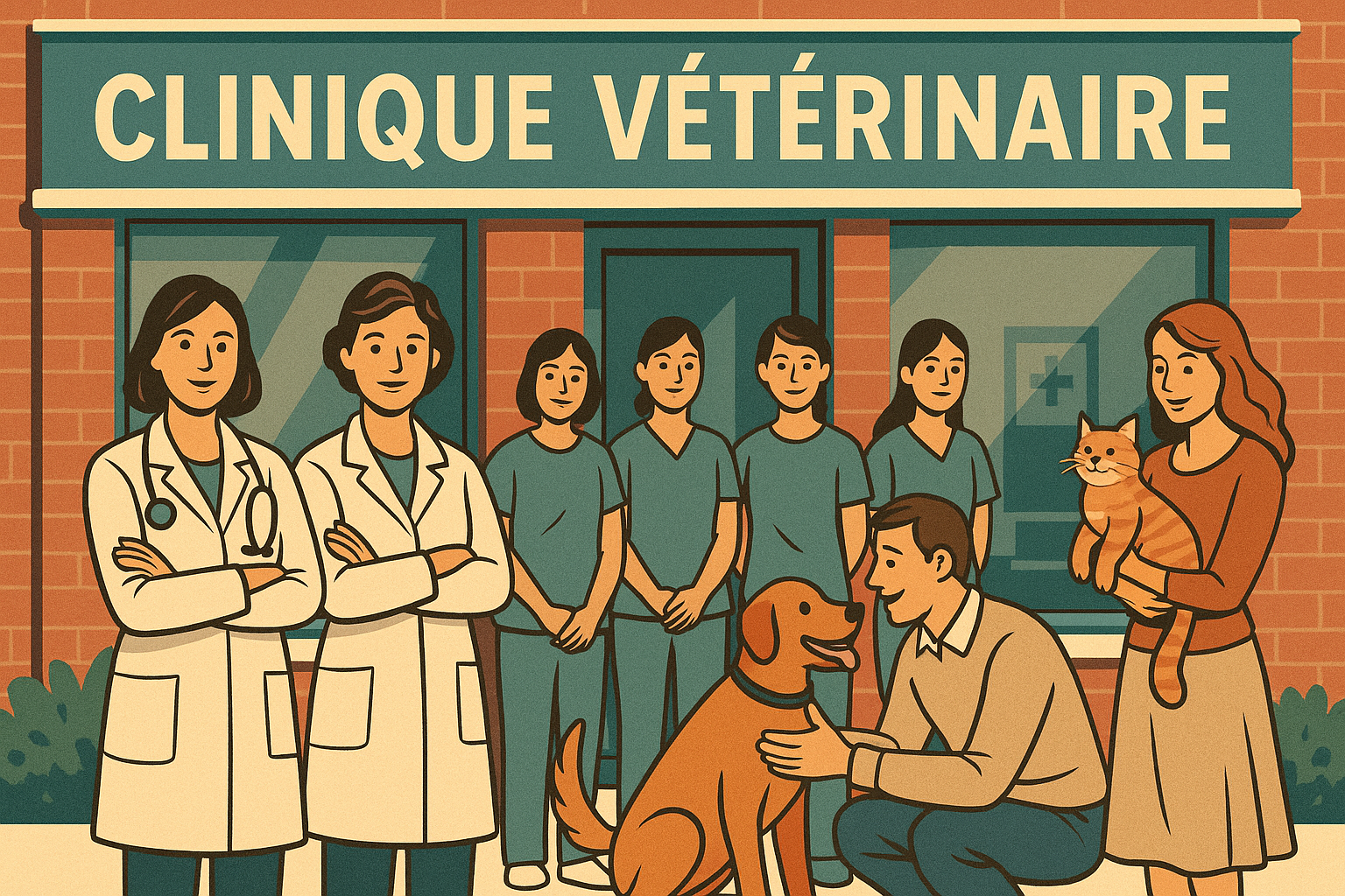 La devanture de la clinique vétérinaire.